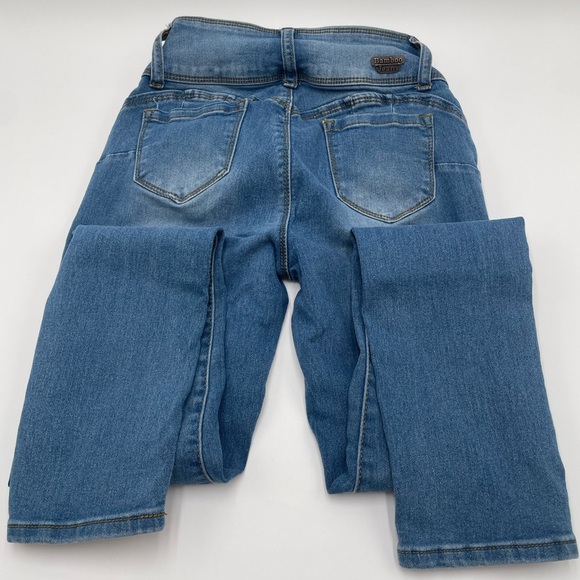 Bamboo Women Blue Jeans Size 0 Stretch Soft Jeggins GUC Light Wash Juniors - Picture 7 of 9
